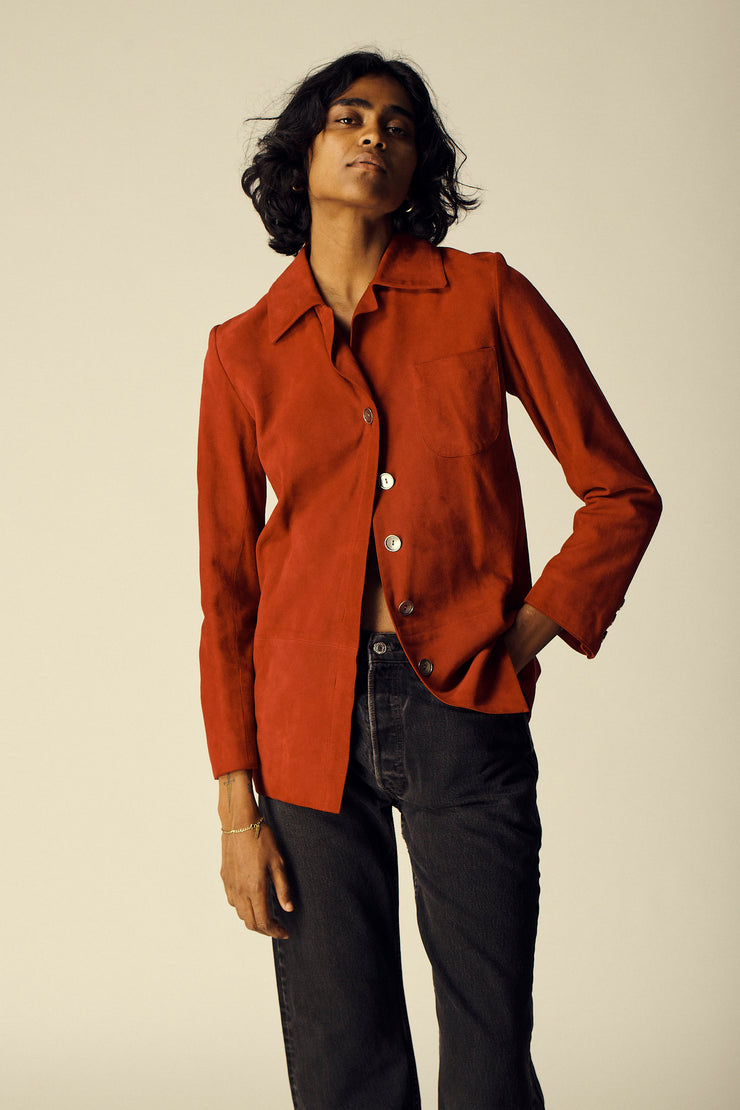 Ysl Red Suede Top - Desert Vintage