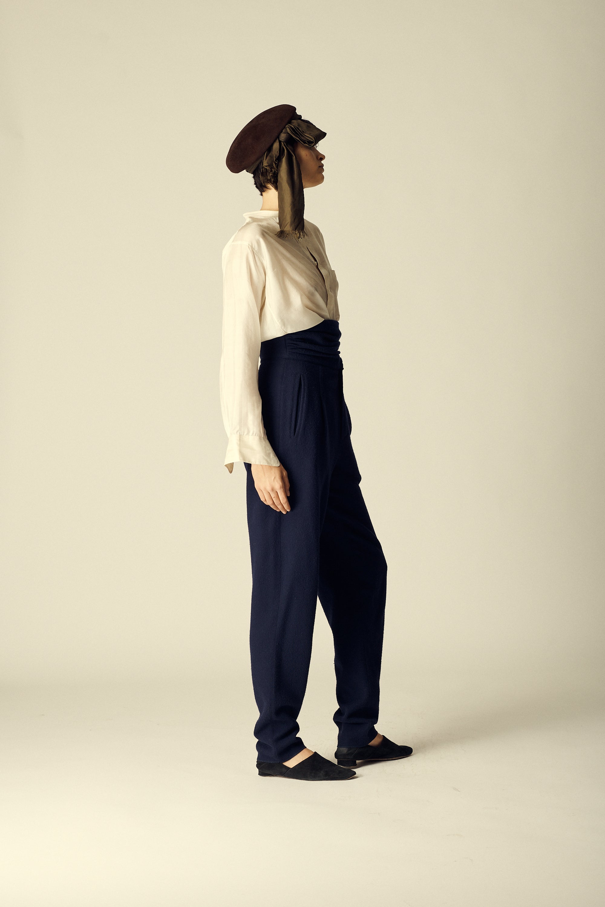 Montana Navy Lambswool Trousers - Desert Vintage