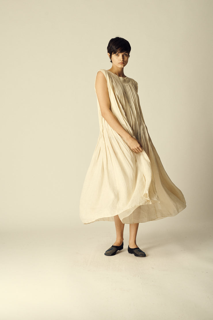 Italian Linen Pintuck Dress - Desert Vintage