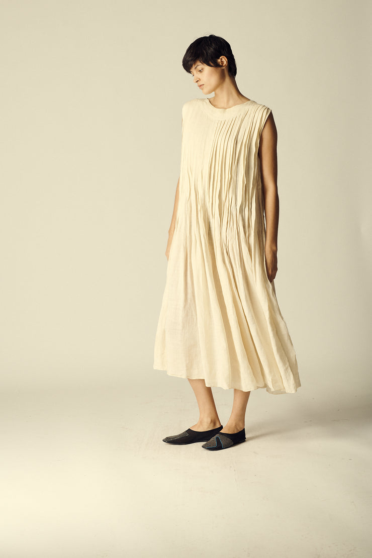 Italian Linen Pintuck Dress - Desert Vintage