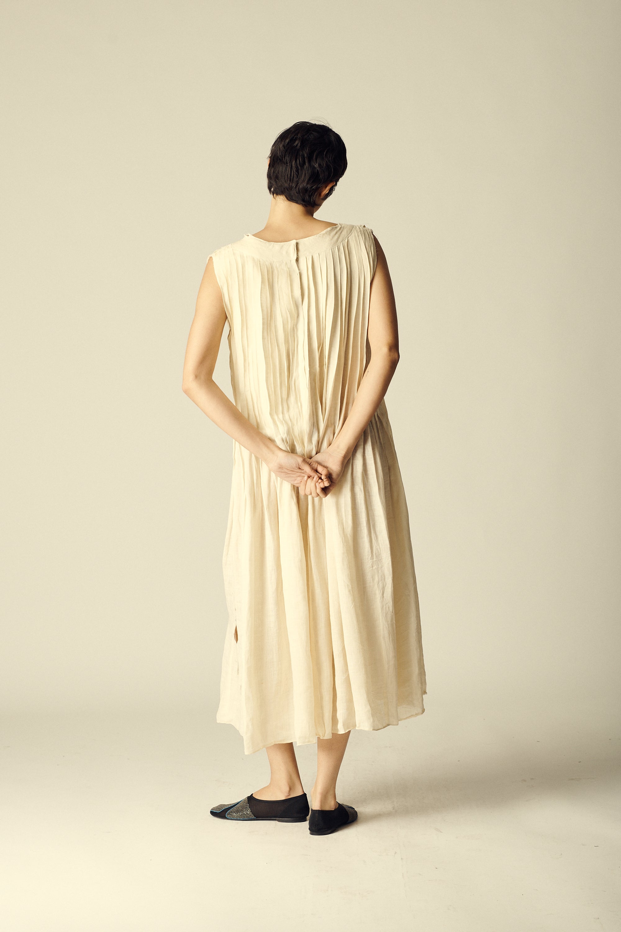 Italian Linen Pintuck Dress - Desert Vintage