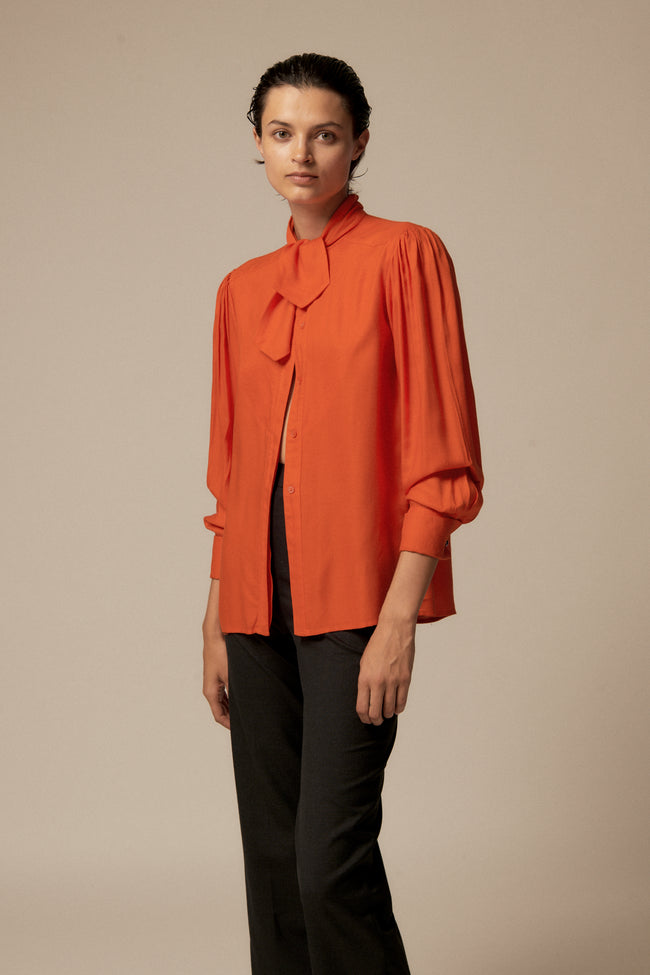 Kenzo Tie Collar Blouse - Desert Vintage