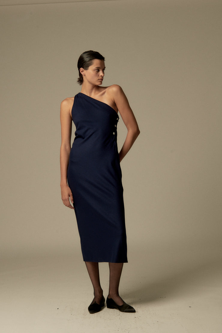 Geoffrey Beene Navy Dress - Desert Vintage