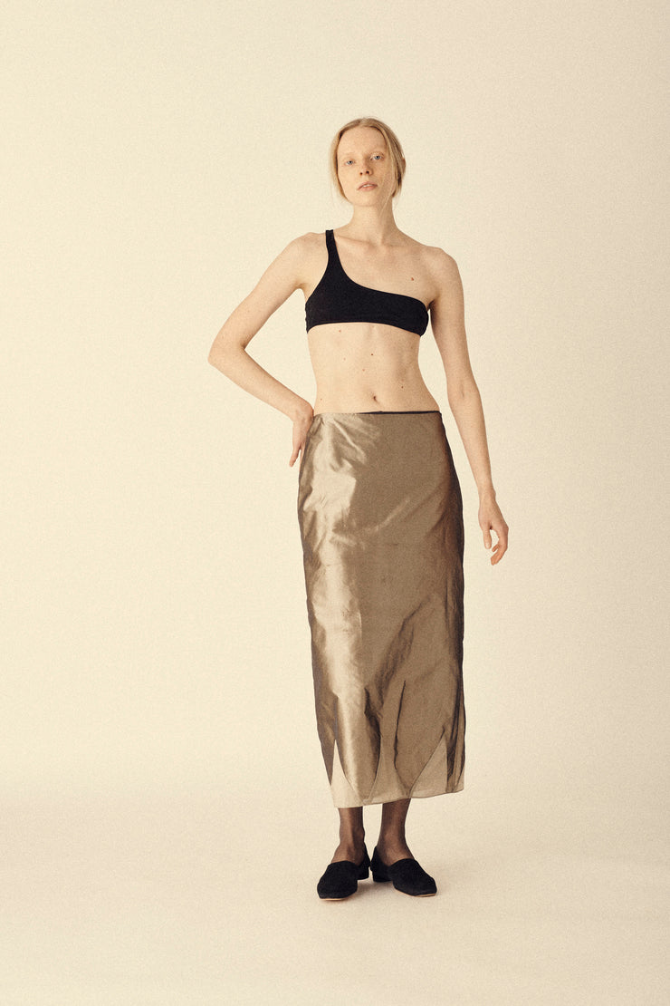 Silver Satin Skirt - Desert Vintage