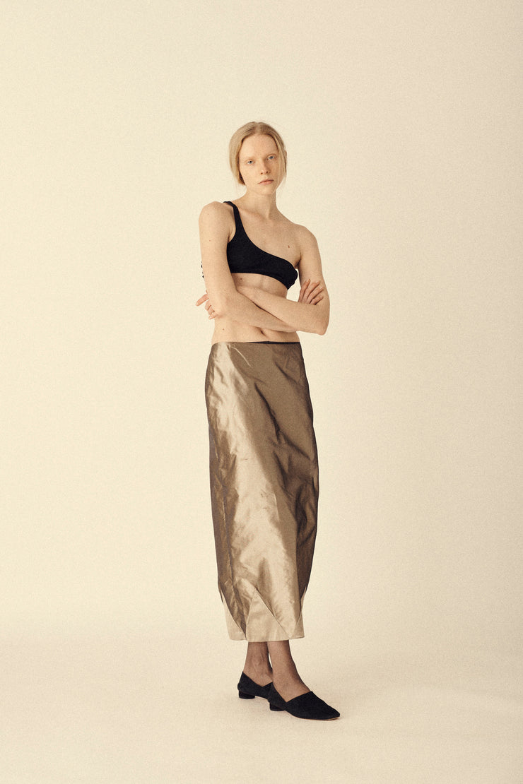 Silver Satin Skirt - Desert Vintage