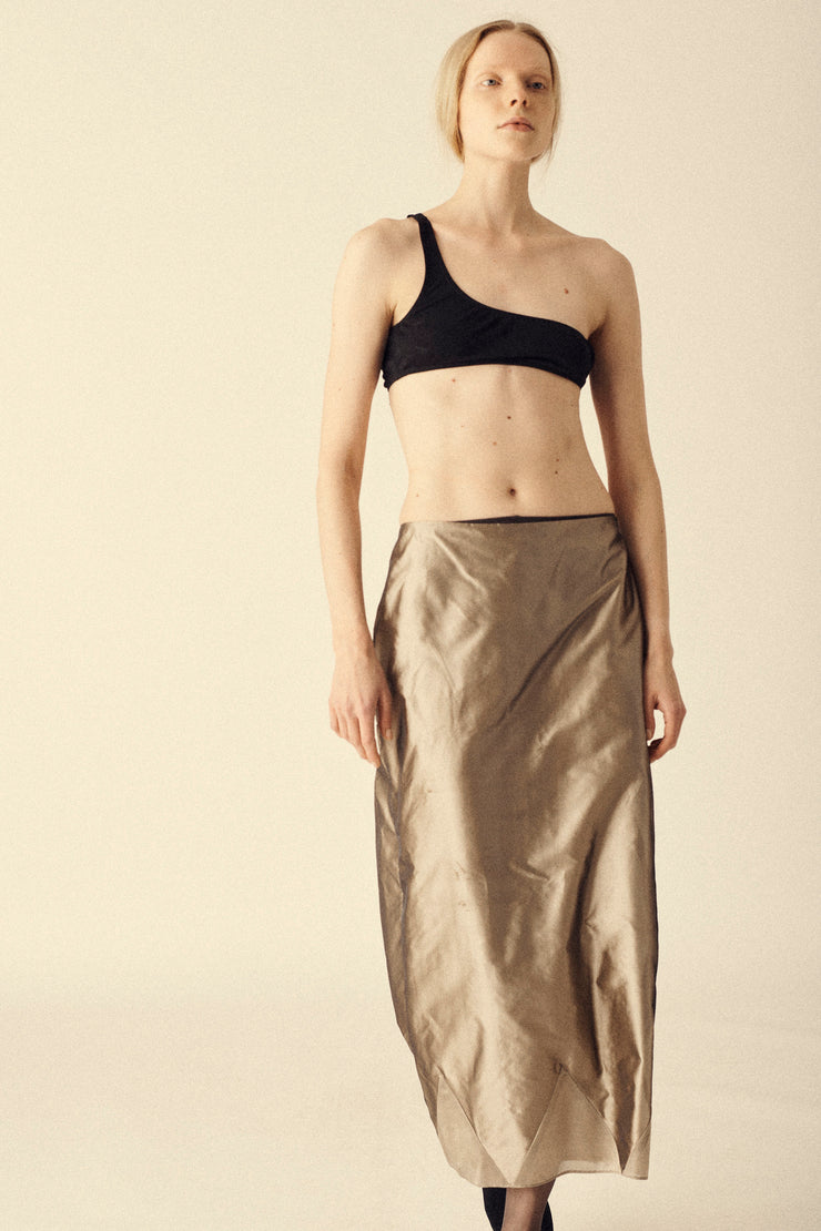 Silver Satin Skirt - Desert Vintage