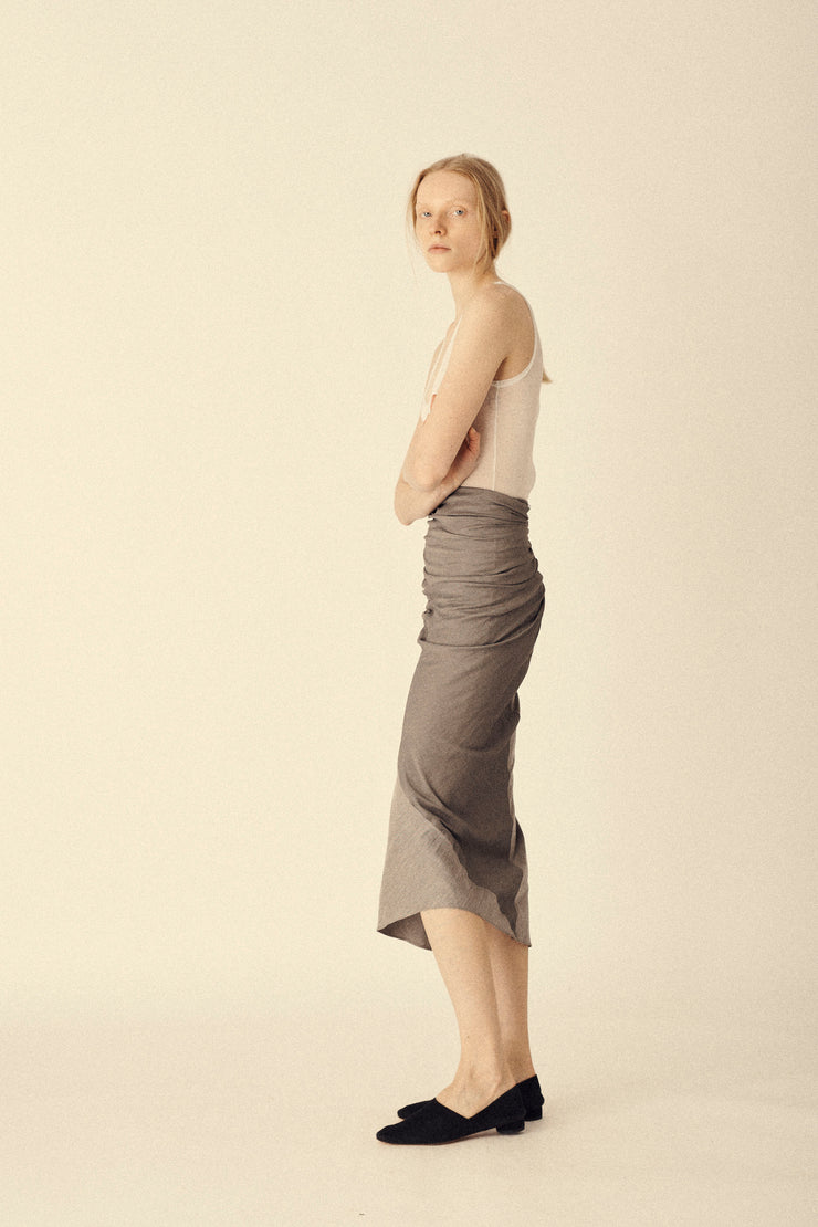 Dove Grey Cotton Skirt - Desert Vintage