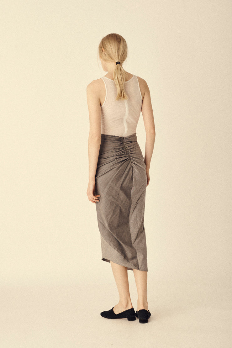 Dove Grey Cotton Skirt - Desert Vintage