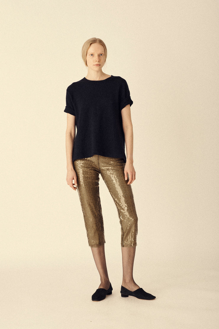 Cropped Sequin Trousers - Desert Vintage