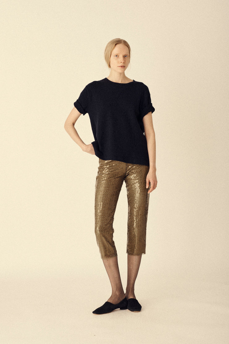 Cropped Sequin Trousers - Desert Vintage