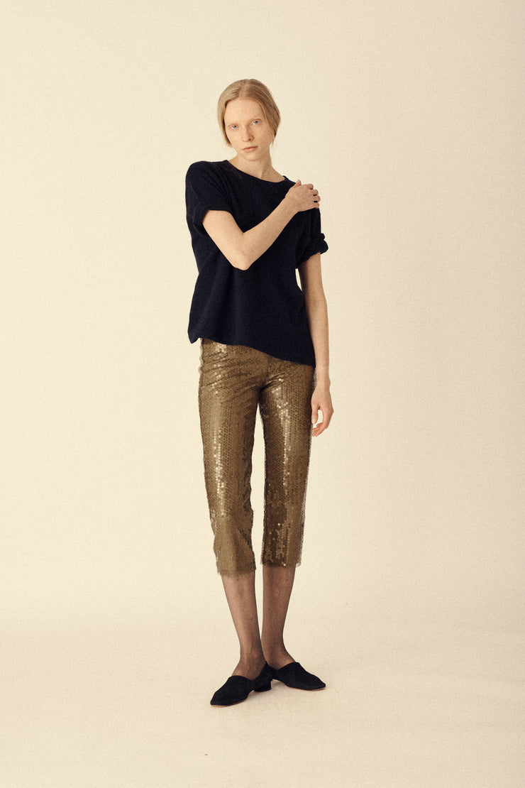 Cropped Sequin Trousers - Desert Vintage