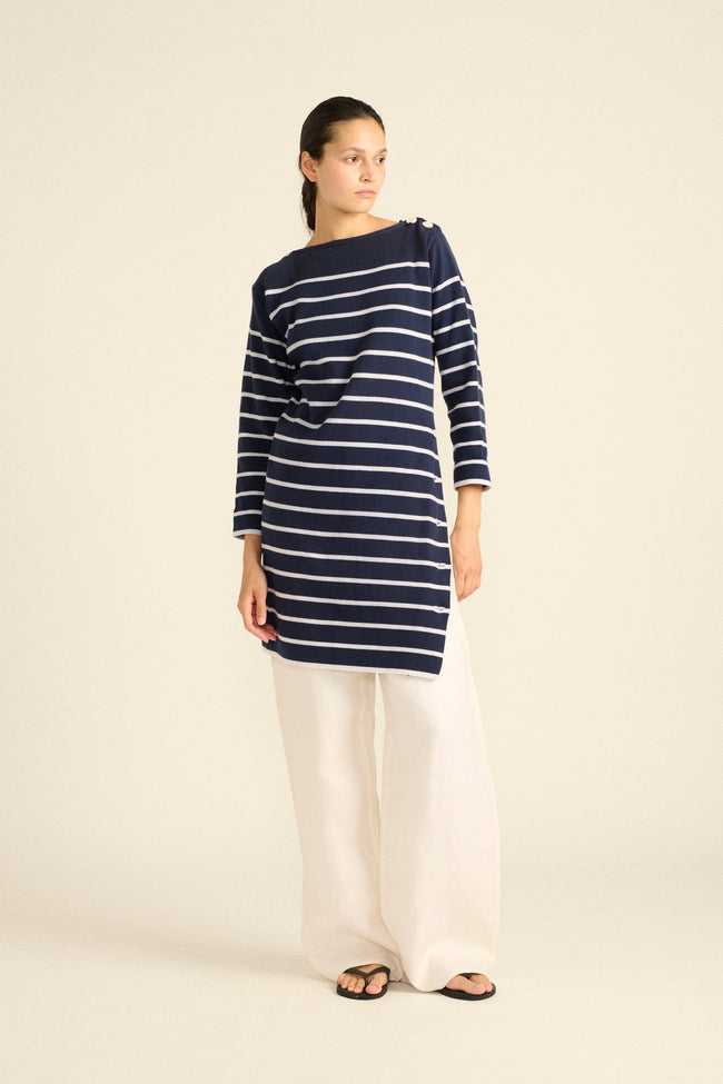 Ysl Blue Stripe Knit Blouse - Desert Vintage