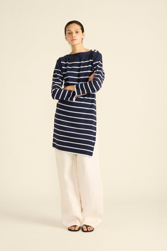 Ysl Blue Stripe Knit Blouse - Desert Vintage