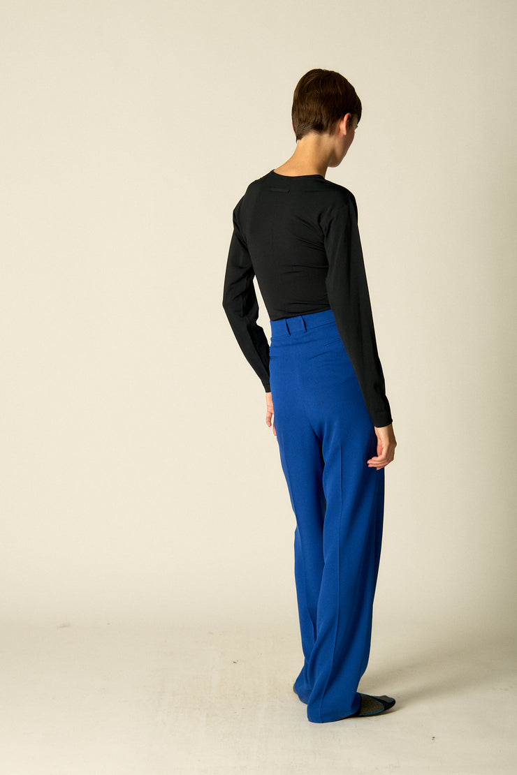Céline Cobalt Silk Trousers - Desert Vintage