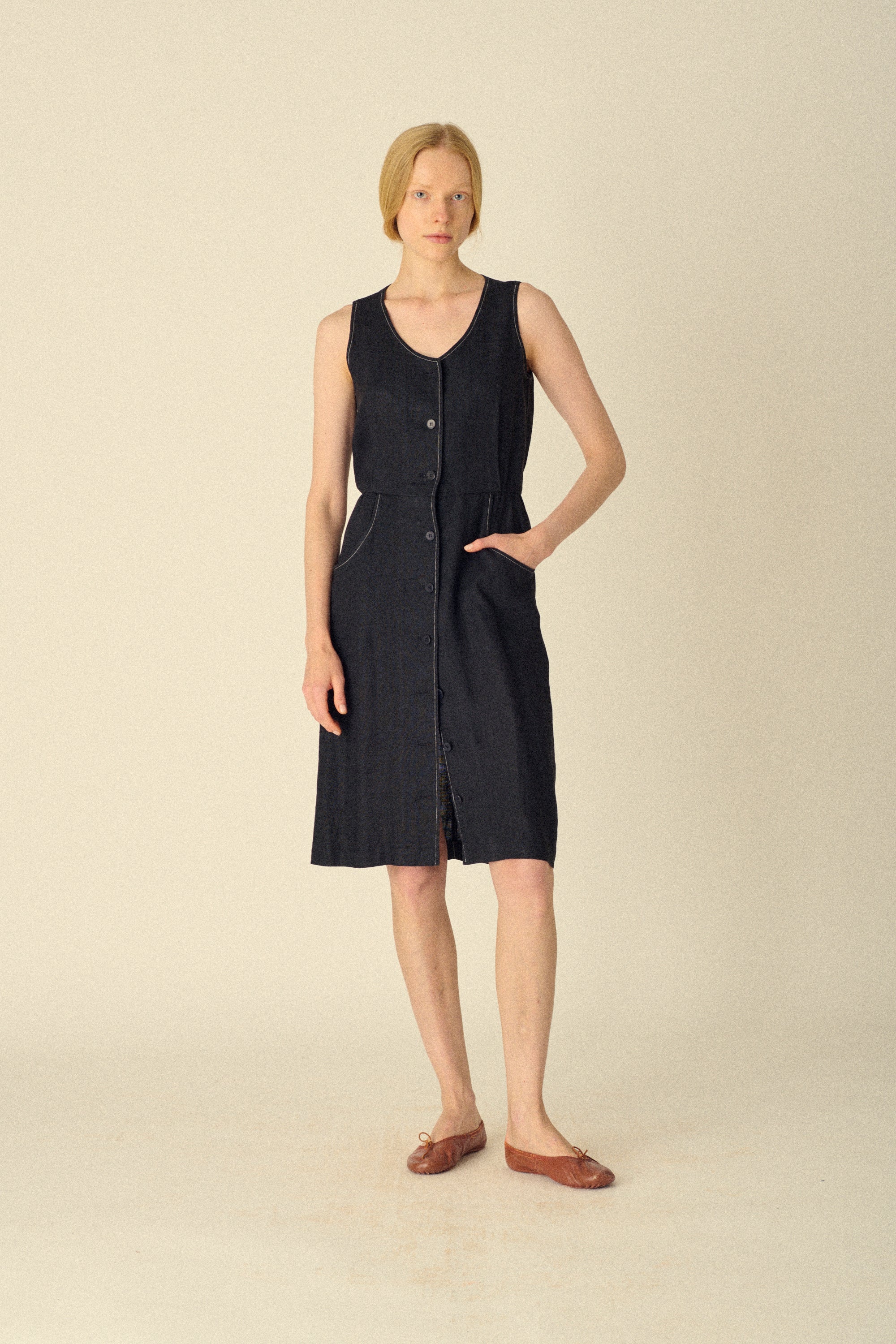 Ysl Black Linen Dress - Desert Vintage