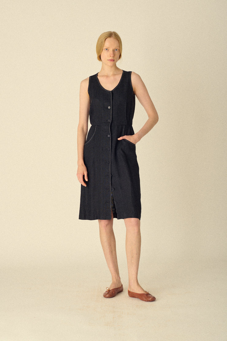 Ysl Black Linen Dress - Desert Vintage