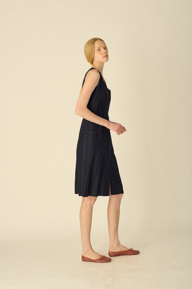 Ysl Black Linen Dress - Desert Vintage