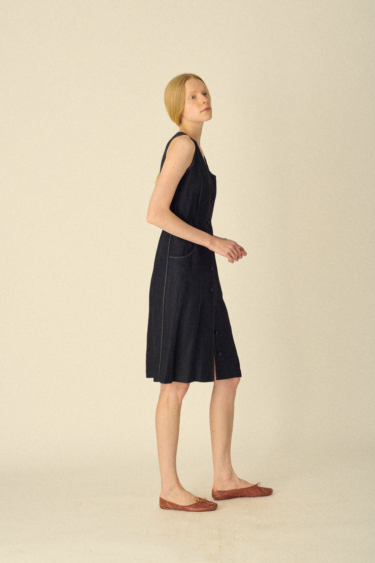 Ysl Black Linen Dress - Desert Vintage