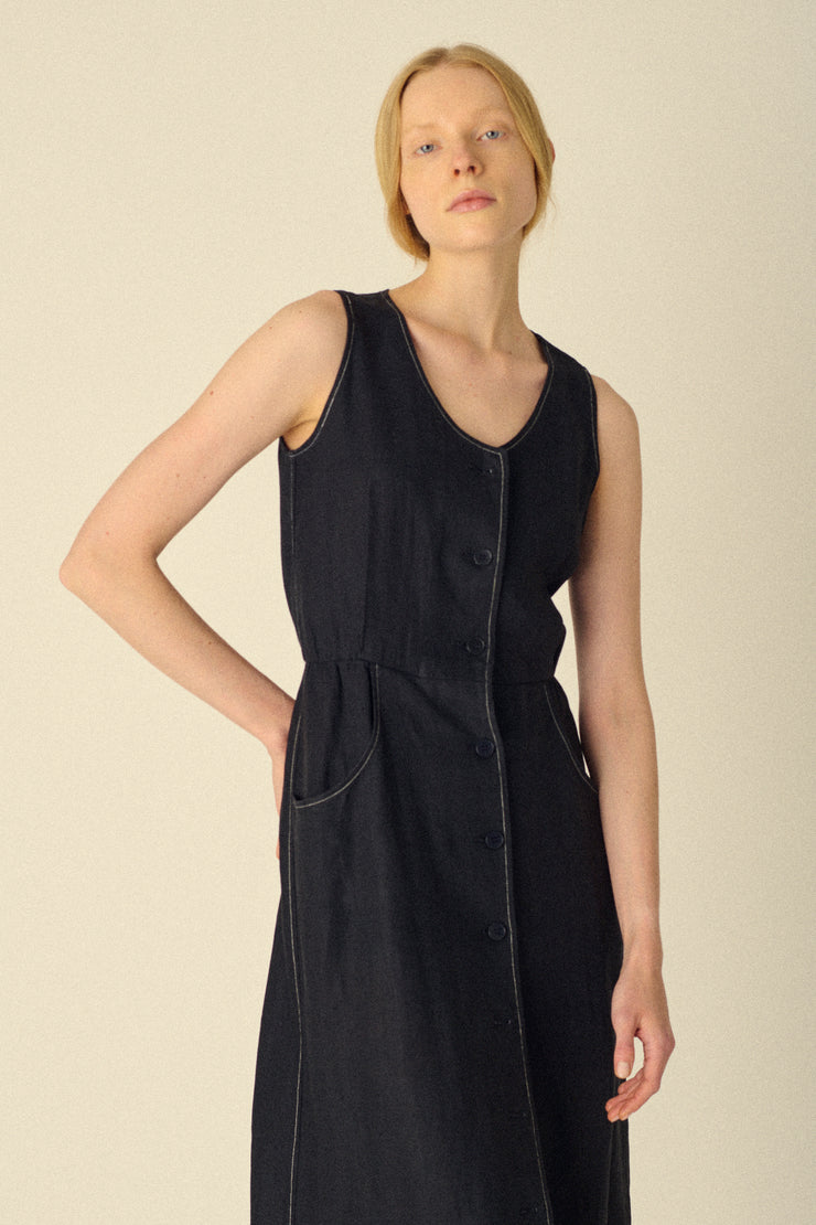 Ysl Black Linen Dress - Desert Vintage