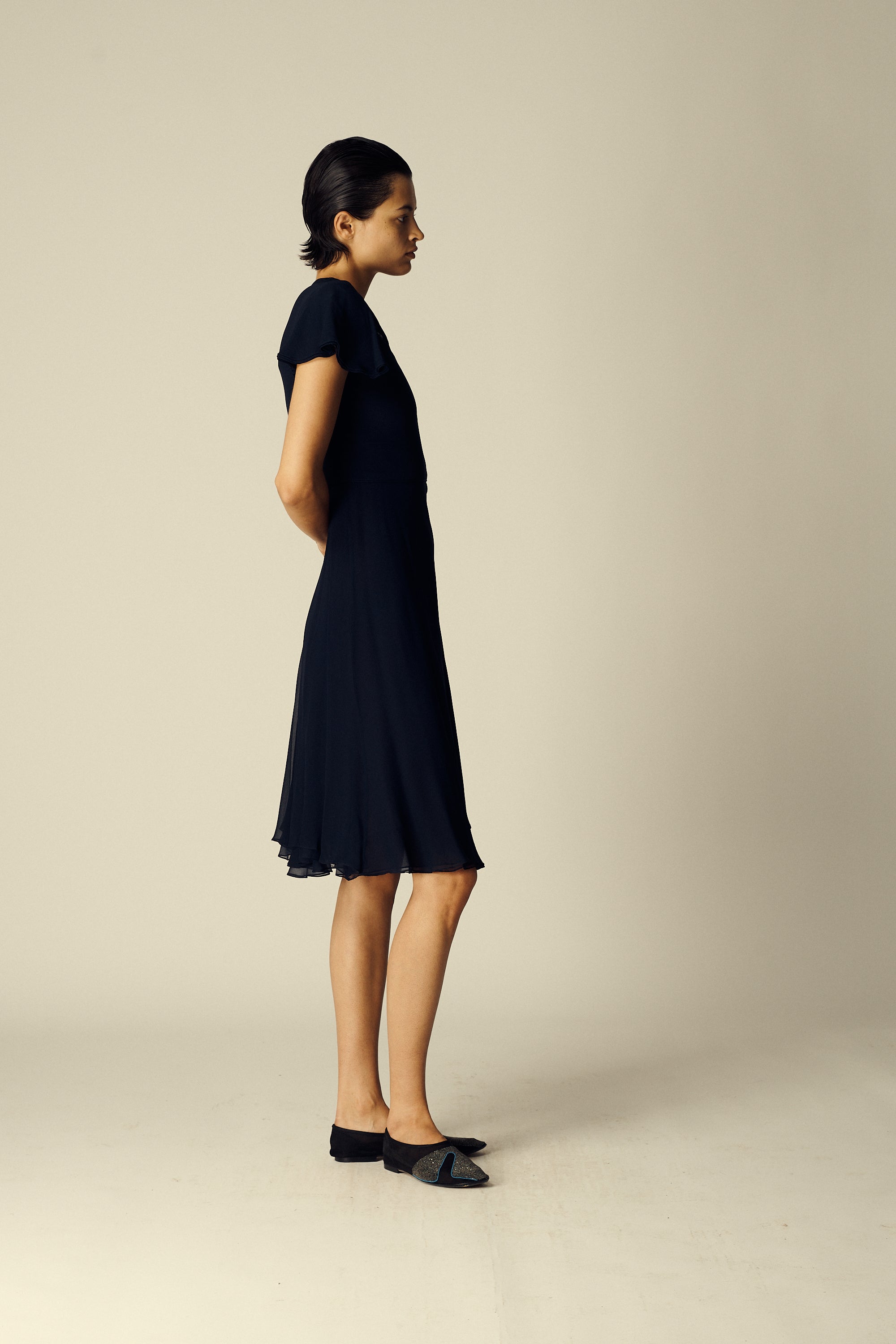 Halston Navy Silk Dress - Desert Vintage