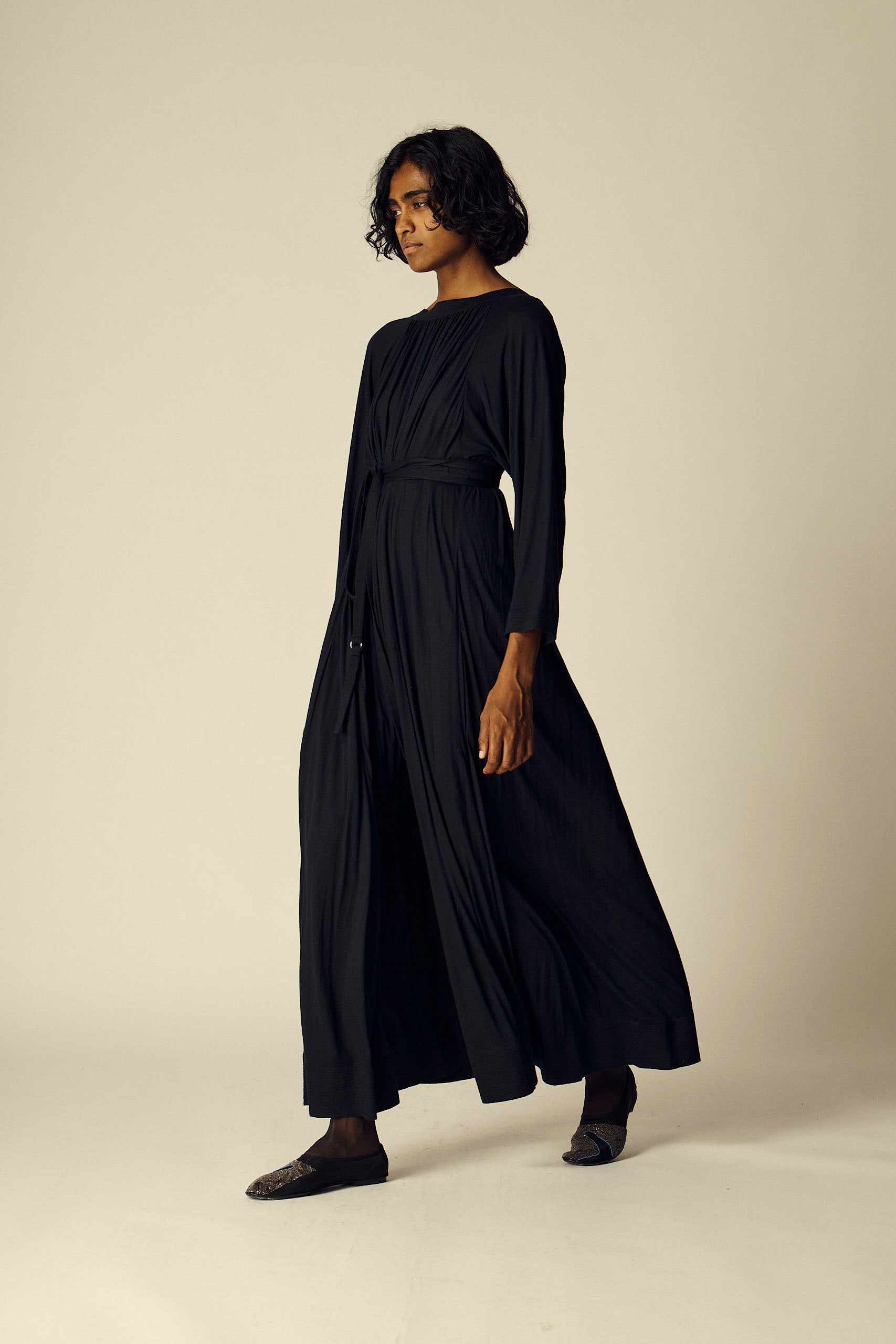 Geoffrey Beene Navy Jersey Gown - Desert Vintage