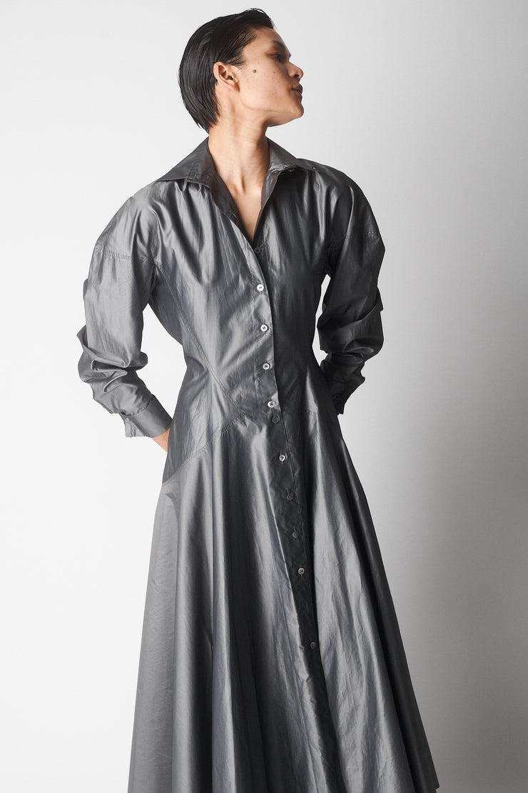 1980s Alaïa Gunmetal Silk Dress - Desert Vintage