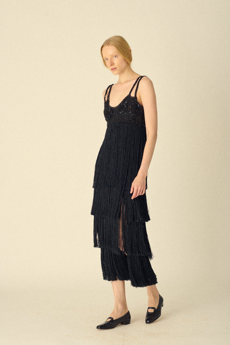 Black Beaded Evening Dress - Desert Vintage