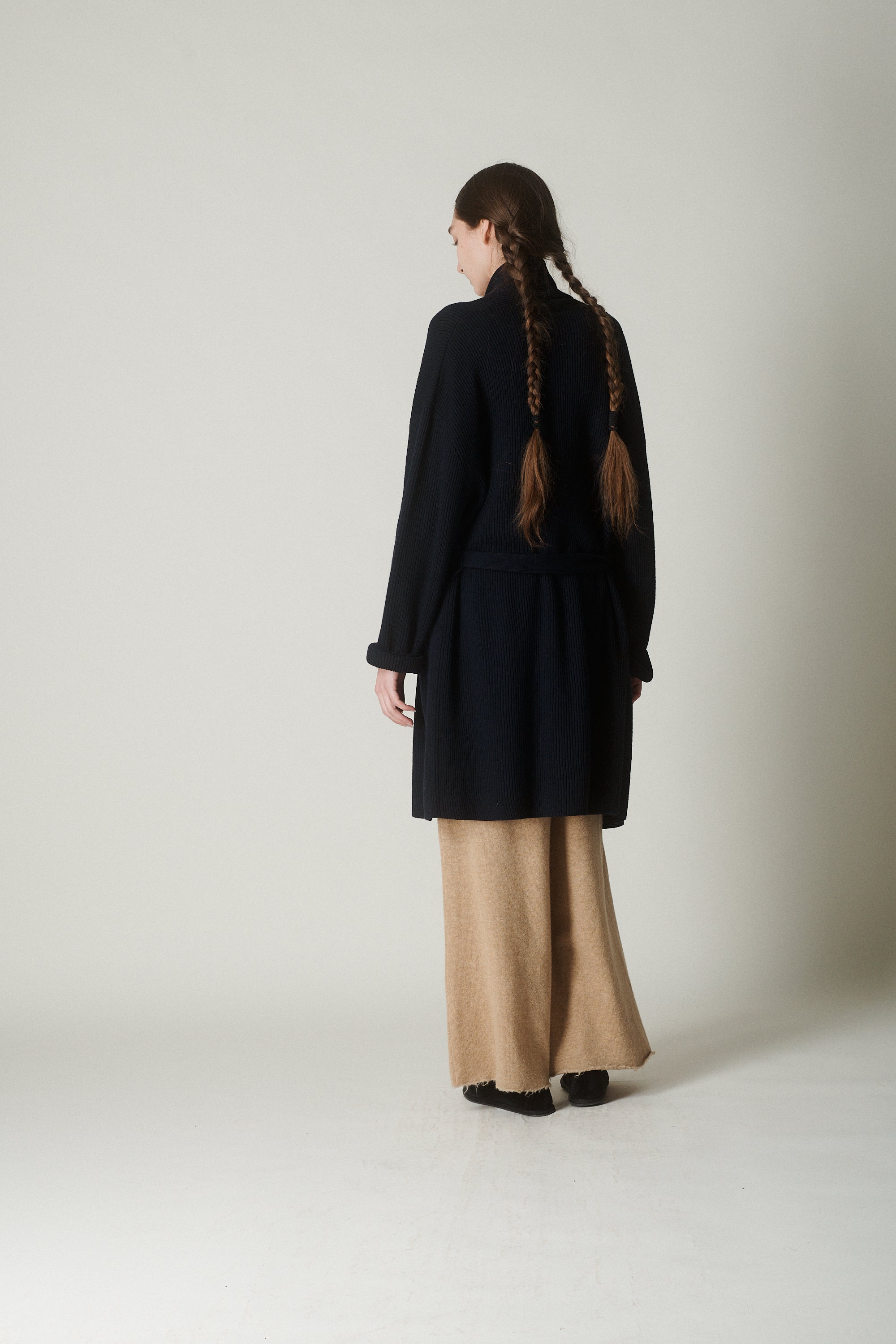 Tie Waist Navy Coat - Desert Vintage