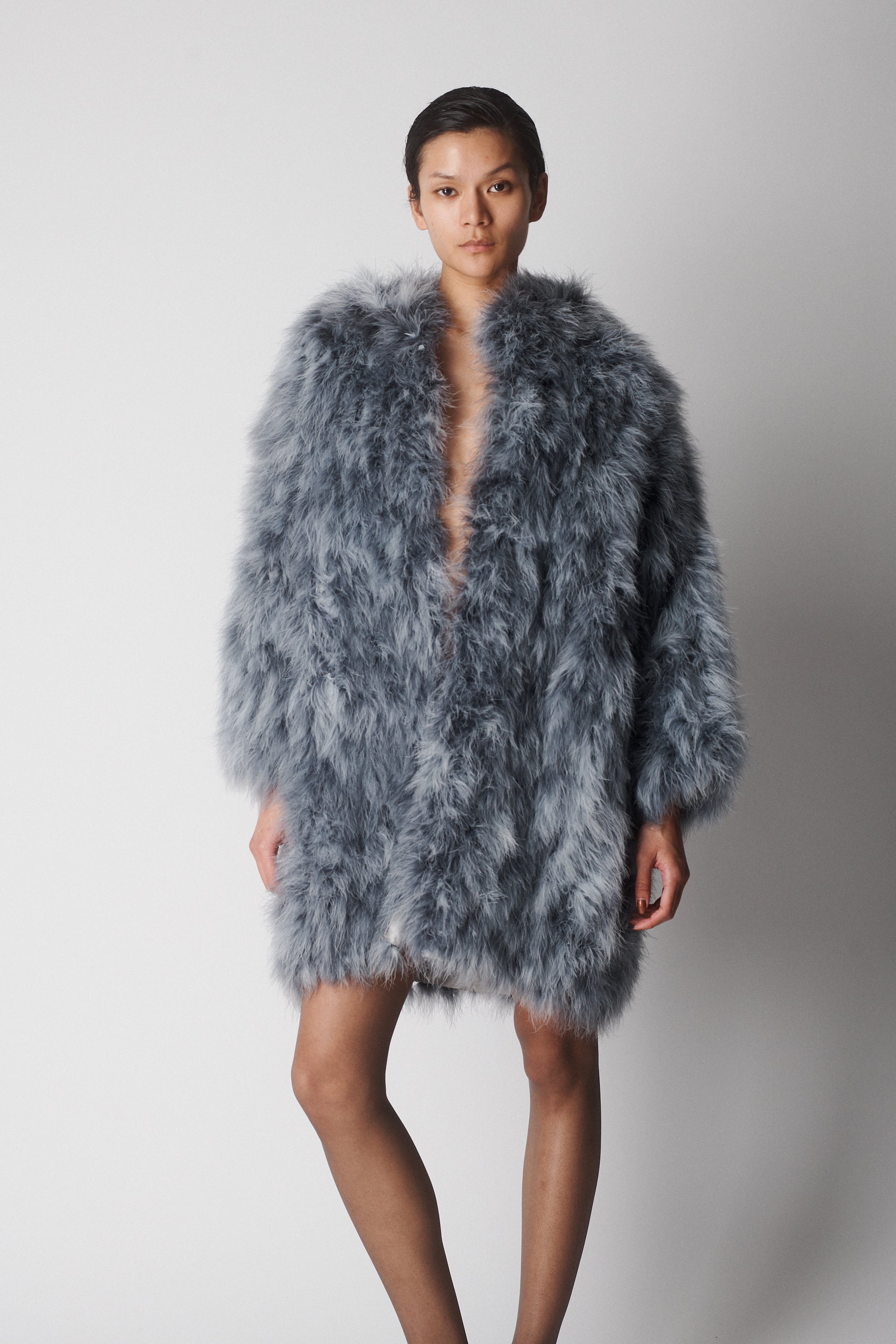 YSL Ostrich Feather Coat - Desert Vintage