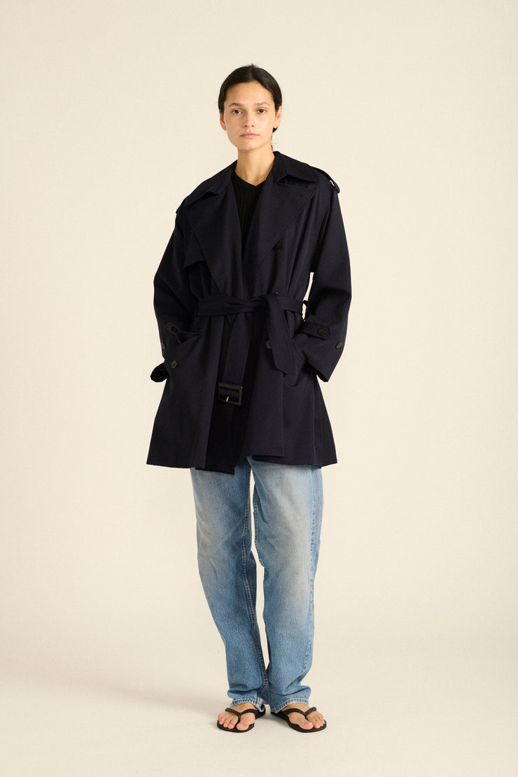 Issey Miyake Navy Trench - Desert Vintage