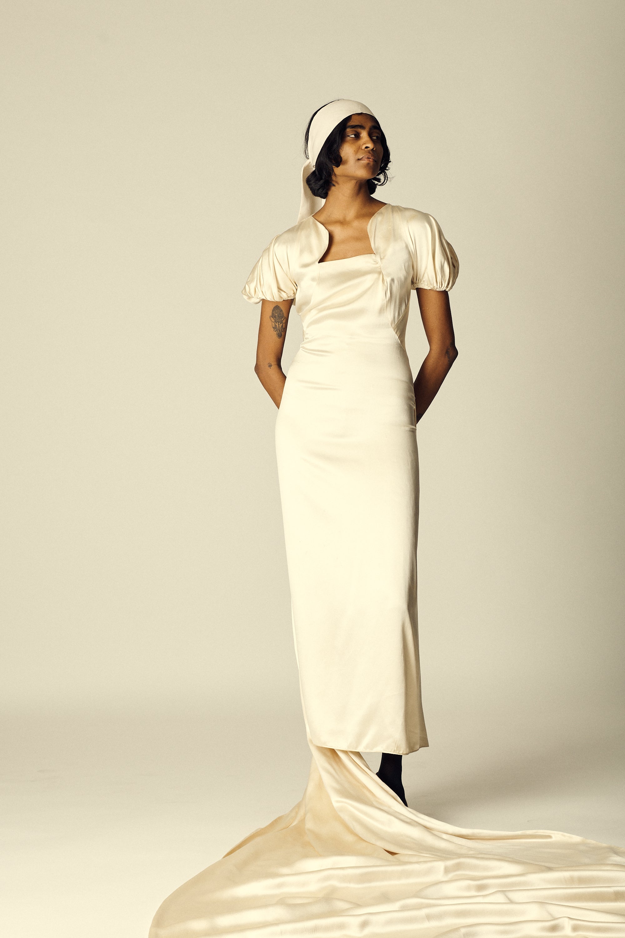 1930s Ivory Evening Gown