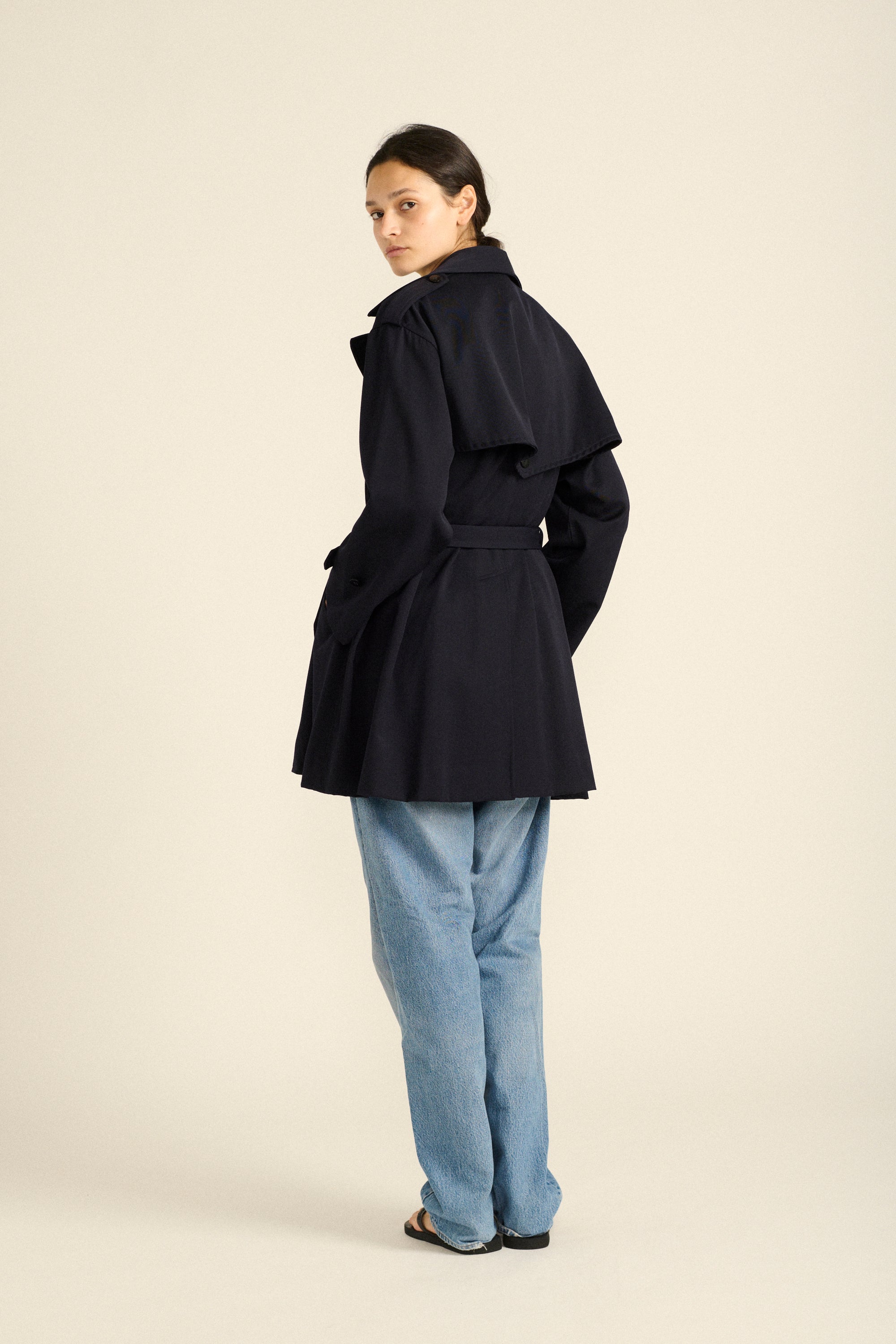 Issey Miyake Navy Trench - Desert Vintage