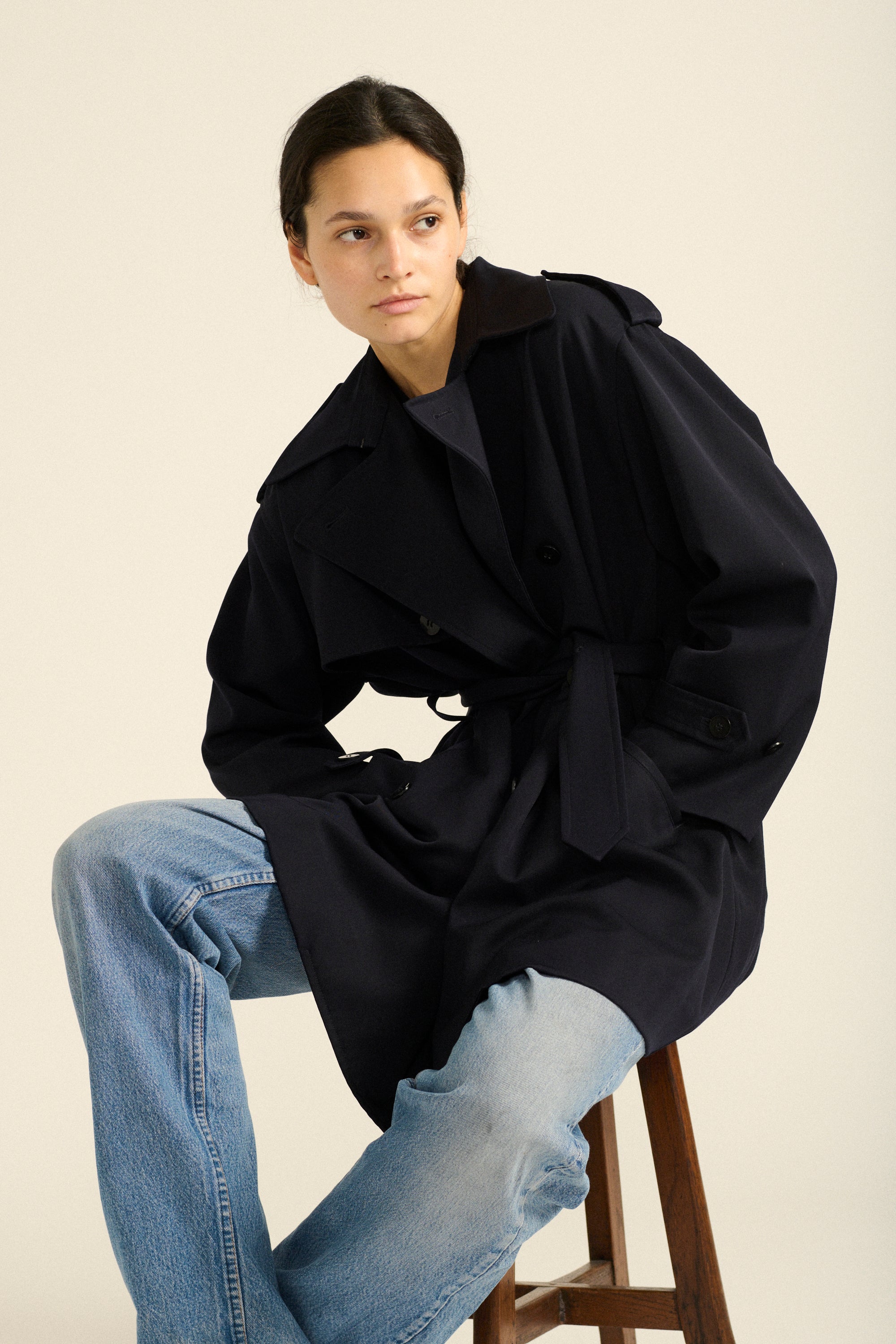 Issey Miyake Navy Trench - Desert Vintage