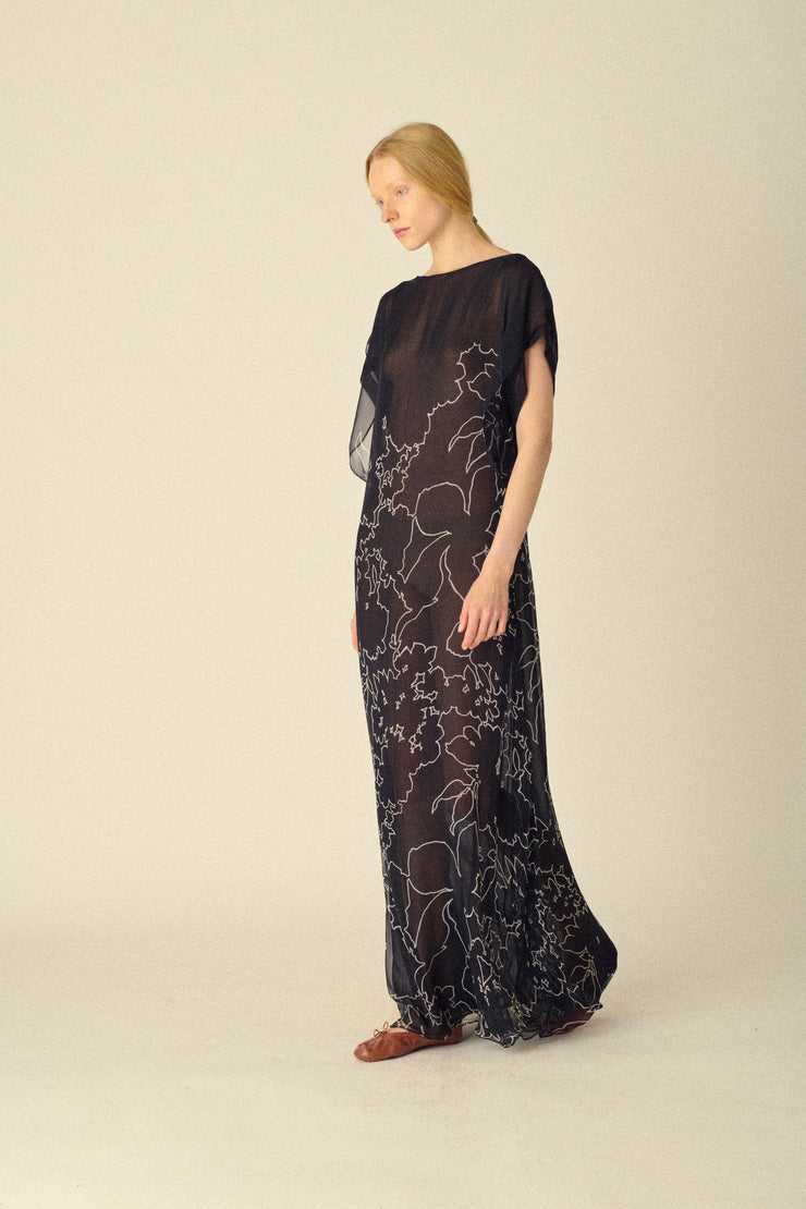 Ysl Silk Floral Gown - Desert Vintage