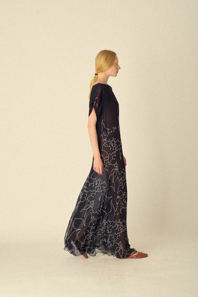 Ysl Silk Floral Gown - Desert Vintage