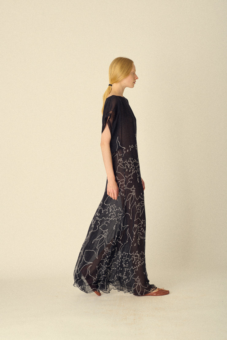 Ysl Silk Floral Gown - Desert Vintage