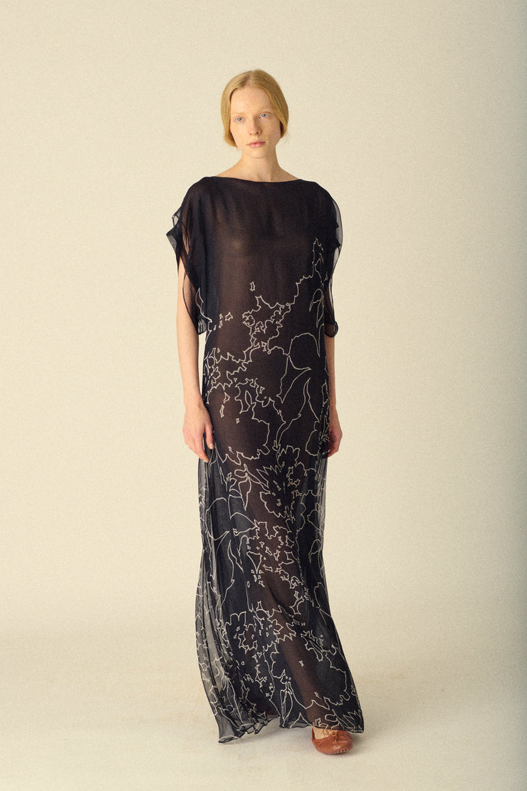 Ysl Silk Floral Gown - Desert Vintage