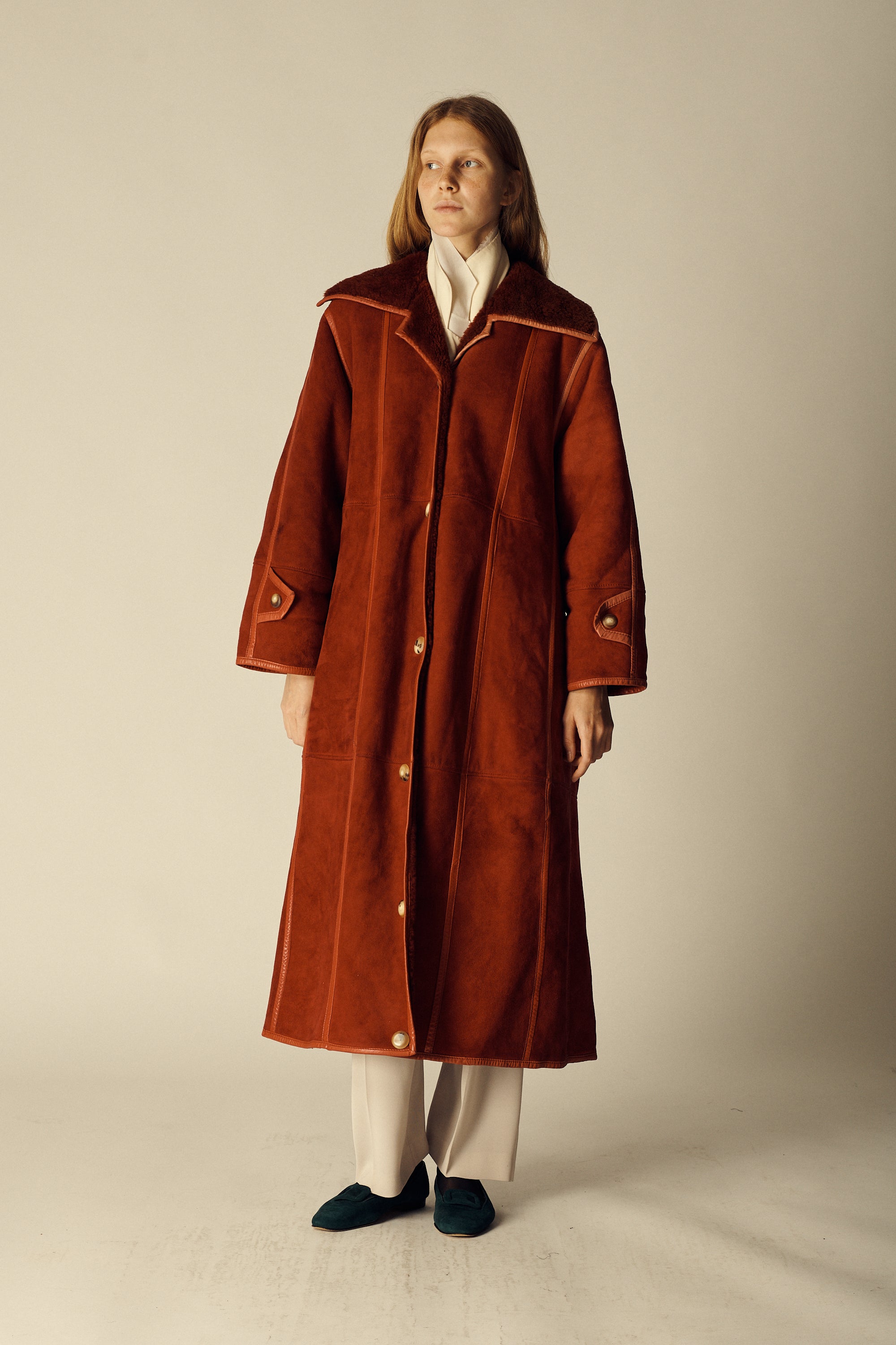 Anne Marie Berette Carmine Leather Coat - Desert Vintage