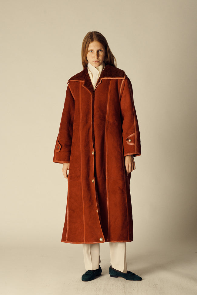 Anne Marie Berette Carmine Leather Coat - Desert Vintage