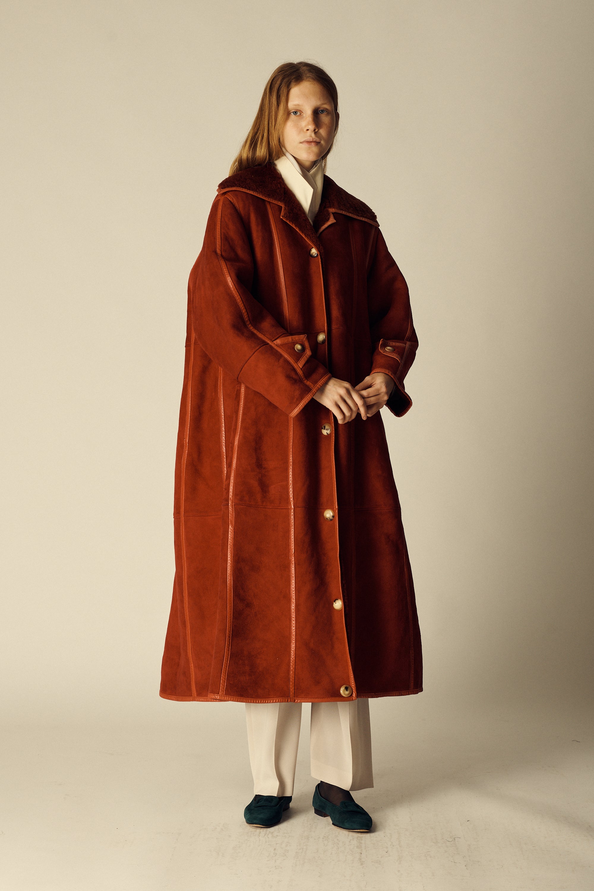 Anne Marie Berette Carmine Leather Coat - Desert Vintage