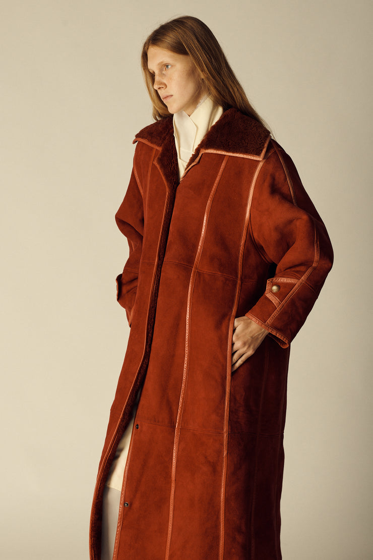 Anne Marie Berette Carmine Leather Coat - Desert Vintage