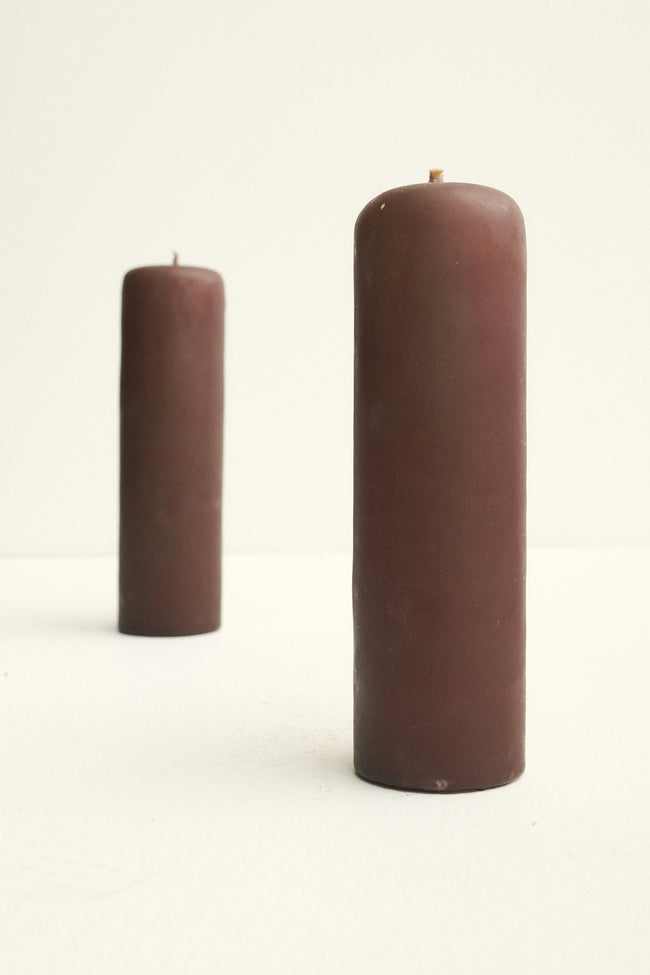 Brown Beeswax Pillar Candle - Desert Vintage