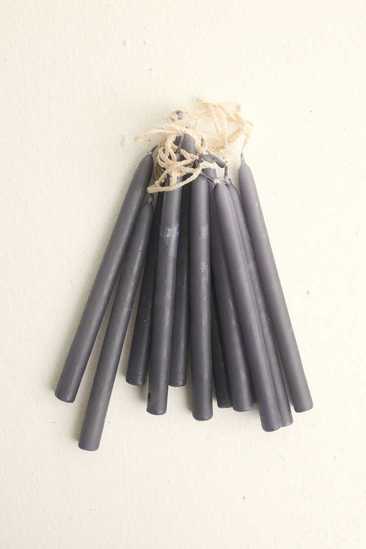 Small Purple Beeswax Taper Candles - Desert Vintage