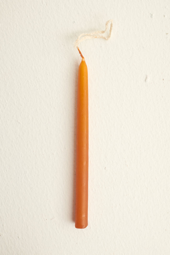 Small Orange Beeswax Taper Candles - Desert Vintage