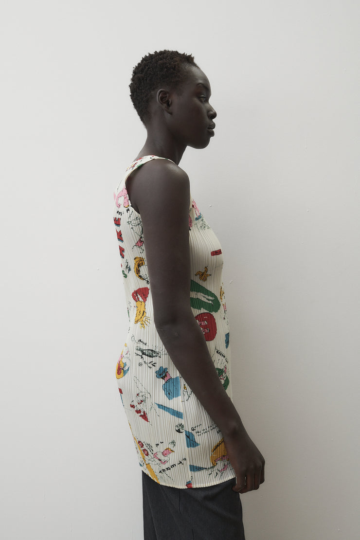 Issey Miyake Pleats Please Cartoon Tank - Desert Vintage
