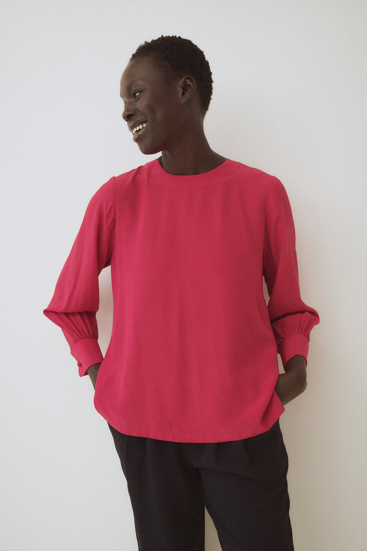 Charvert Cherry Silk Blouse - Desert Vintage