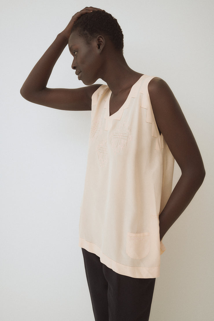 1920s Peach Silk Tank - Desert Vintage