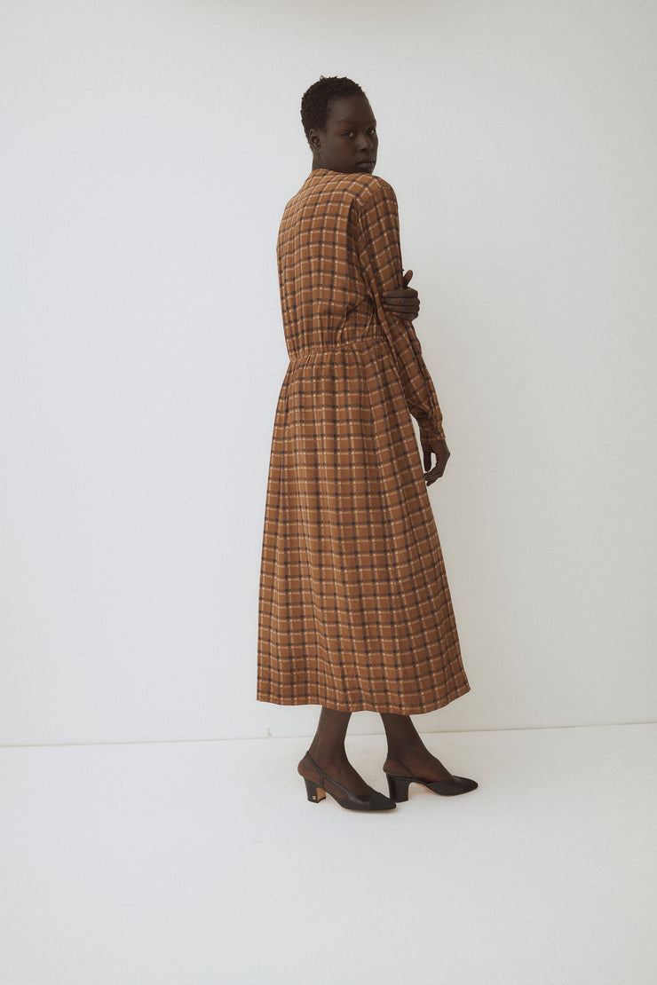 Early Calvin Klein Silk Plaid Dress - Desert Vintage