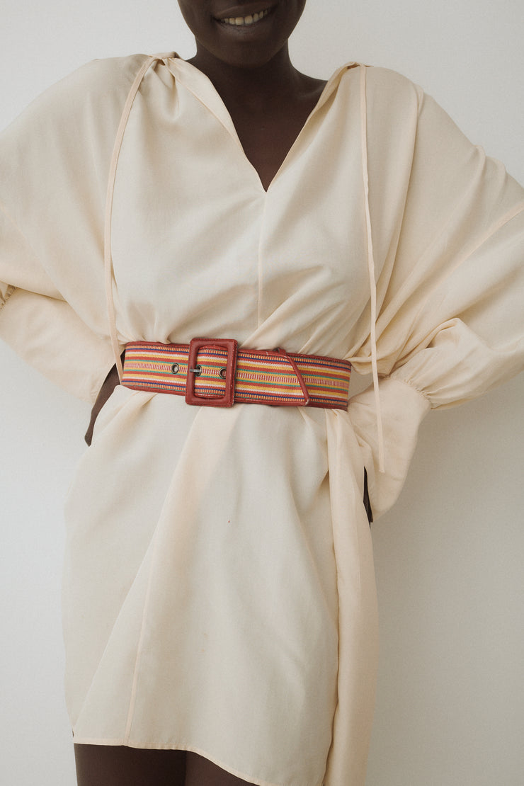 Ysl Multi Color Stripe Belt - Desert Vintage