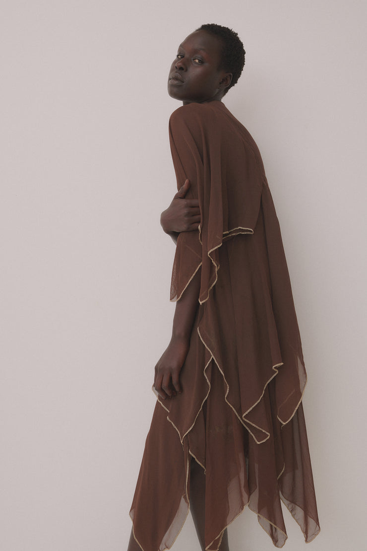 1970s English Chiffon Handkerchief Dress - Desert Vintage